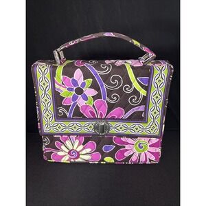 Vera Bradley Julia Purple Floral Crossbody Bag With Removable Strap Soft Cotton